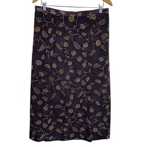 Bentley Plus Skirt Size‎ 18 Purple Floral Paisley A-Line Midi Cottagecore Boho